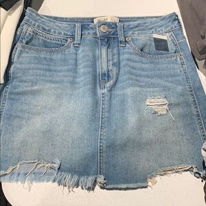 Denim Blue Distressed Skirt